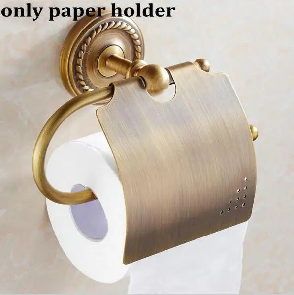 DecorBites™ Copper Bathroom Accessories Set: Towel Rack, Bar, Cup Holder, Paper Holder, Cloth Hook