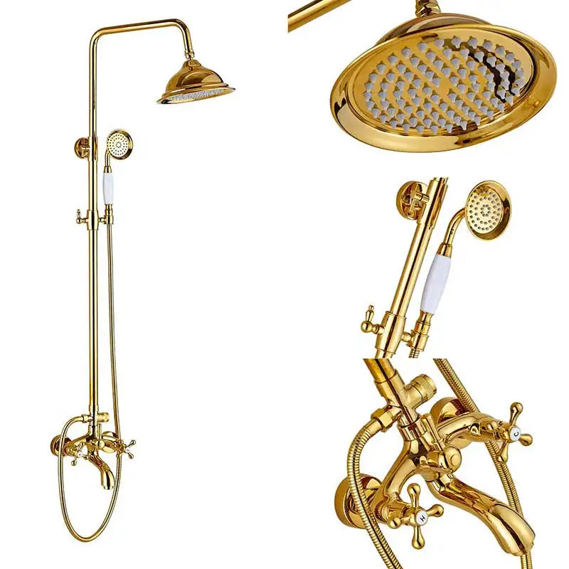 DecorBites™ Black Bronze Bathroom Shower Mixer Tap with Long Spout and 8" Rainfall Head