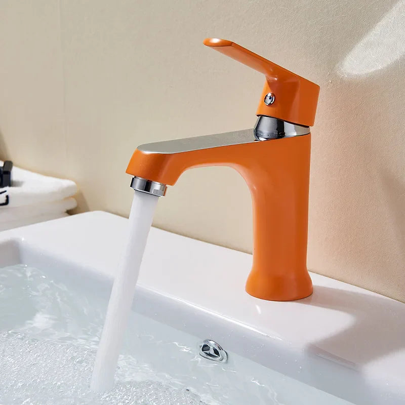 DecorBites™ Basin Brass Faucet Multi-color Bath Mixer, Cold Hot Water Taps, Innovative Fashion Style