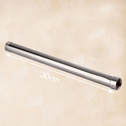 DecorBites™ 12" Solid Brass Chrome Round Shower Faucet Extension Tube Bar