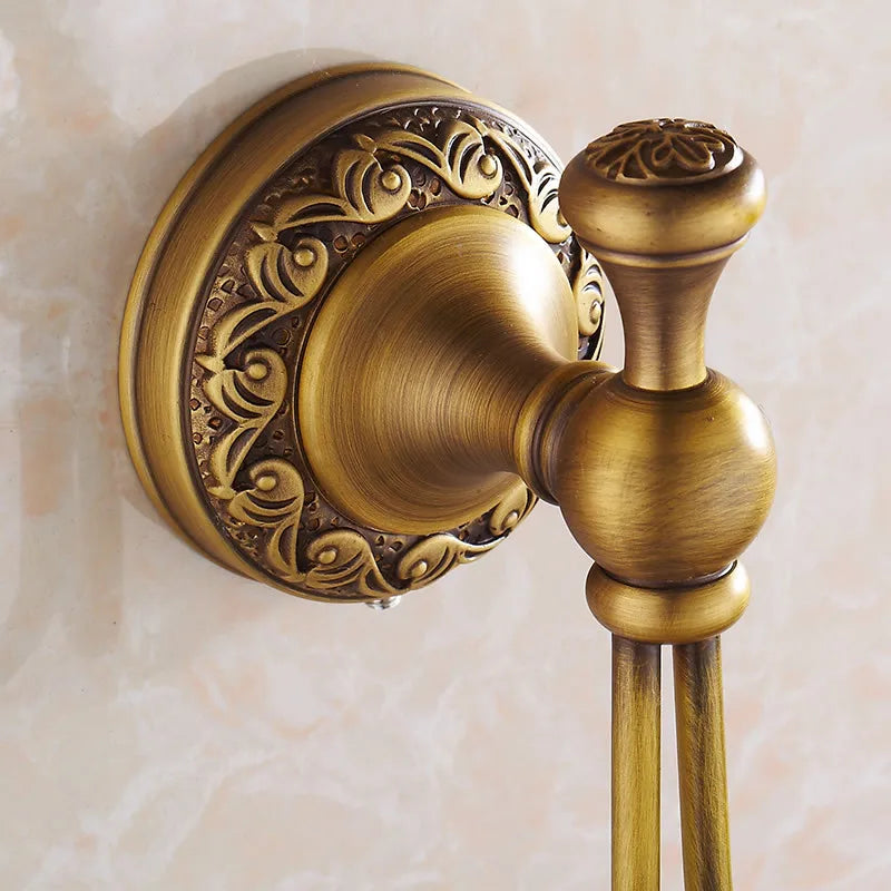 DecorBites™ Antique Brass Robe Hooks Retro Bathroom Accessories