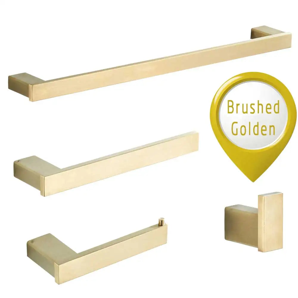 DecorBites™ Black Matte Bathroom Hardware Set: Paper Holder, Toothbrush Holder, Towel Bar