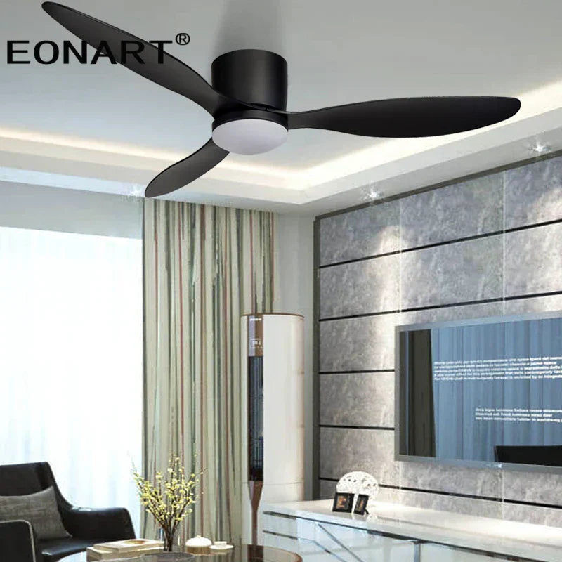 DecorBites™ 52" Black DC Ceiling Fan with LED Light and Remote Control