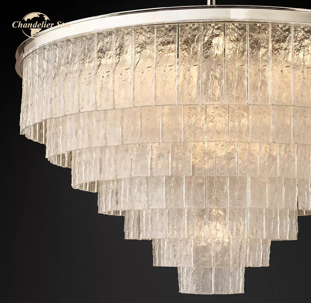 DecorBites™ Glace Modern Glass Chandelier for Living Dining Room, Farmhouse Hanging Lamp