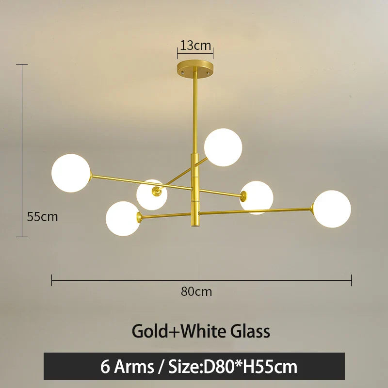 DecorBites™ Black/Gold G9 LED Chandelier for Living Room Bedroom Modern Pendant Lighting