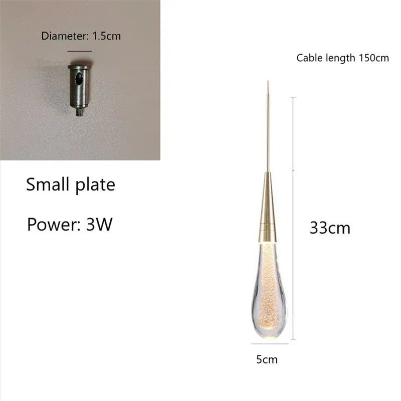 DecorBites™ Crystal Glass LED Pendant Lights for Restaurant, Bar & Staircase