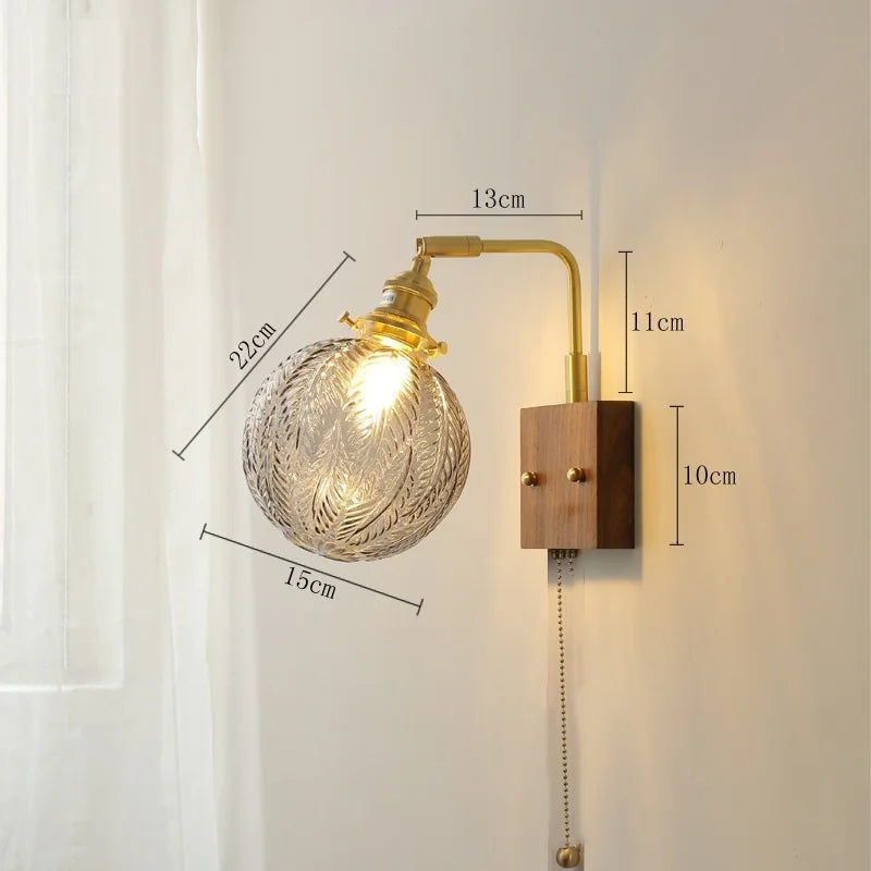DecorBites™ Ceramic Ball LED Wall Light with Pull Chain Switch for Living Room