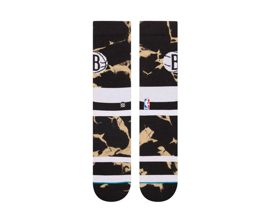 Stance Casual NBA Brooklyn Nets Acid Wash Men Crew Socks Black