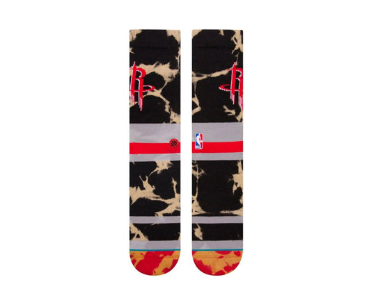 Stance Casual NBA Houston Rockets Acid Wash Men Crew Socks Red/Black