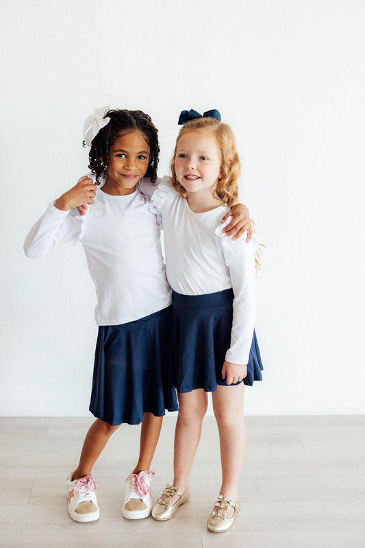 Navy Twirl Skort