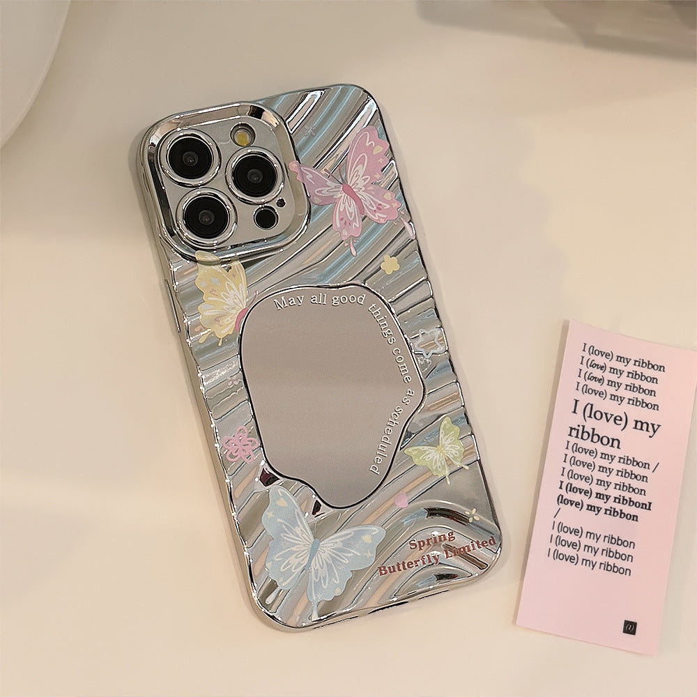 Color butterfly iPhone15 iPhone case 17 premium sense 11 mirror 13promax for 16 lanyard hard