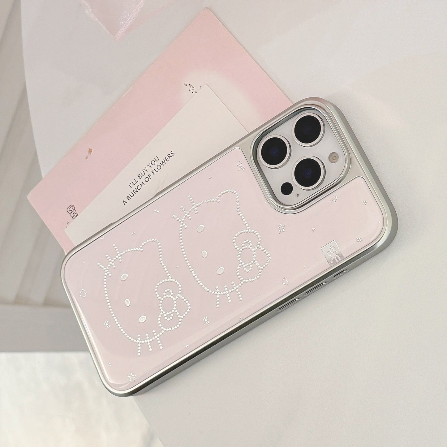 Gilt Epoxy iphone16 Cute Meow Suitable for Apple 15promax Mobile Phone Case 17 Electroplating Huawei Mate