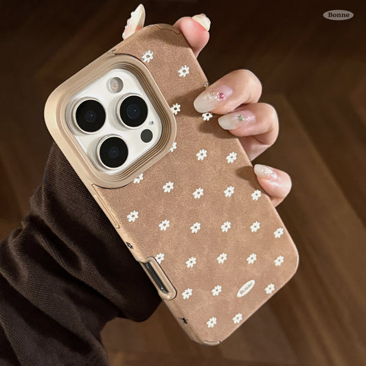 Gilt suitable for iphone17 Apple 16promax mobile phone case 15 autumn and winter brown fluff 14 suede 13 anti-drop