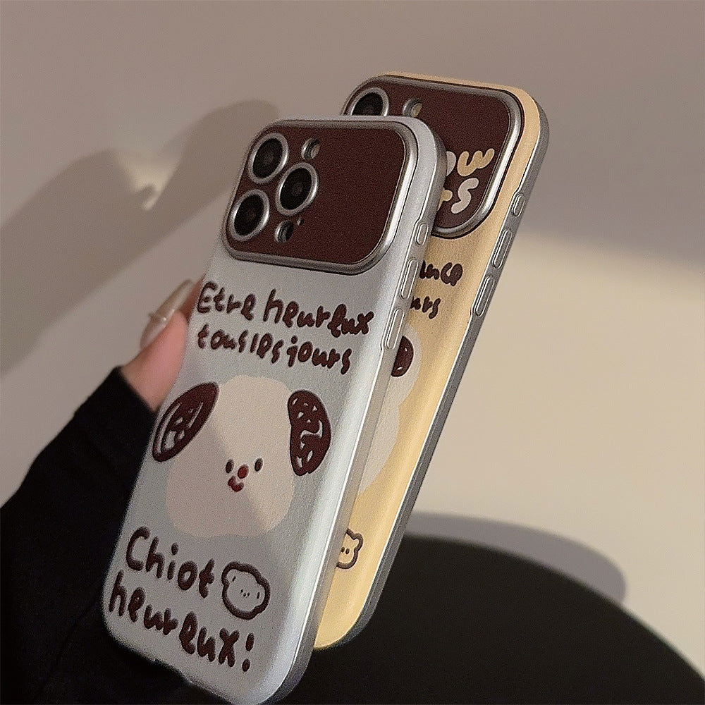 Leather cartoon animal suitable for 16 apple 15promax mobile phone case iphone14 couple 17 all-inclusive 13 Korean
