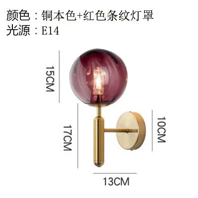 DecorBites™ Glass Ball LED Wall Lamp Modern Bedroom Beside Light Fixture