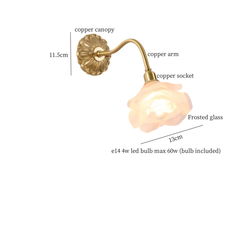 DecorBites™ Copper Arm LED Wall Lamp for Stair, Bedroom, Living Room, Bathroom Mirror Light