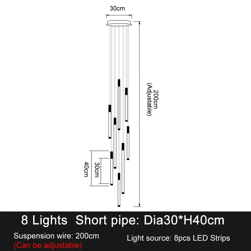 DecorBites™ LED Chandeliers Modern Staircase Ceiling Pendant Lighting Luxury Living Room Decor
