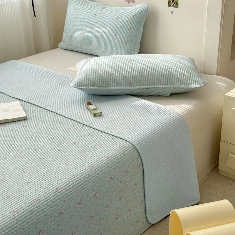 DecorBites™ Double-Sided Cotton Bed Cover Quilted Tatami Mat, Soft & Anti-Slip Mattress