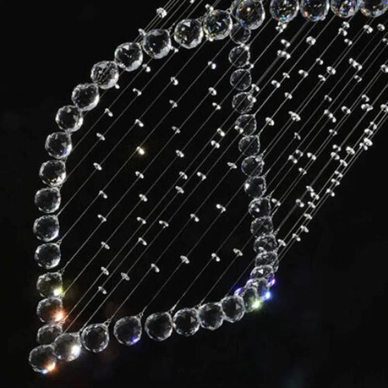 DecorBites™ Crystal Chandelier: LED Light Fixture for Villa Hall Stairs.