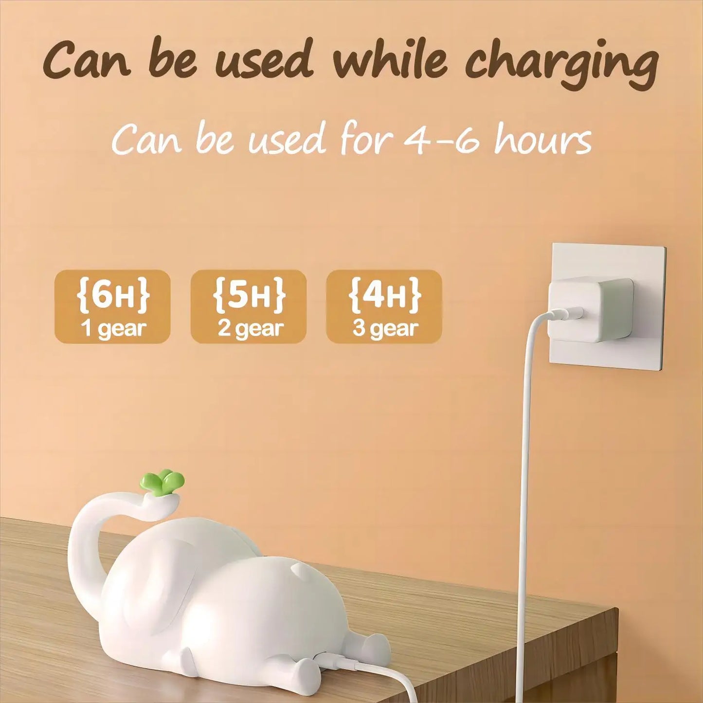 DecorBites™ Elephant Silicone Night Light: Cute Baby Dimmable Lamp for Bedside, Bedroom Decor & Gift