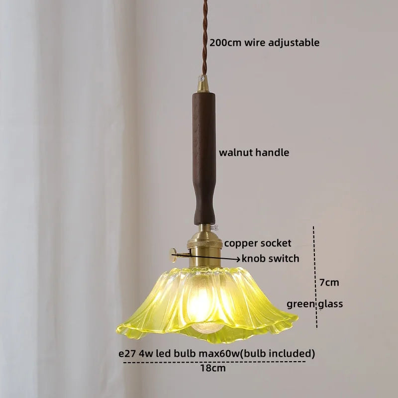 DecorBites™ Copper Ceramic LED Pendant Light with Knob Switch - 4w Bulb & Lamparas Colgante
