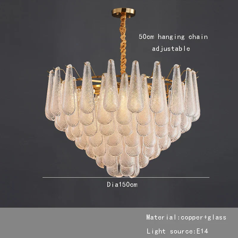DecorBites™ Elegant Glass Chandelier Lighting for Home Dining Room Decor