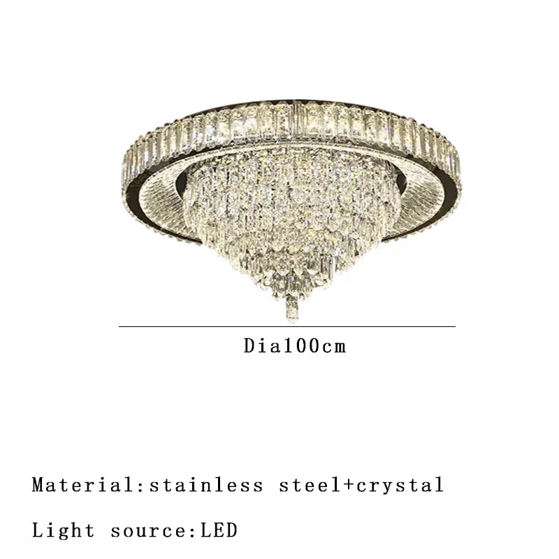 DecorBites™ Cone Crystal Ceiling Chandelier - Stainless Steel Luxury Living Room Decoration