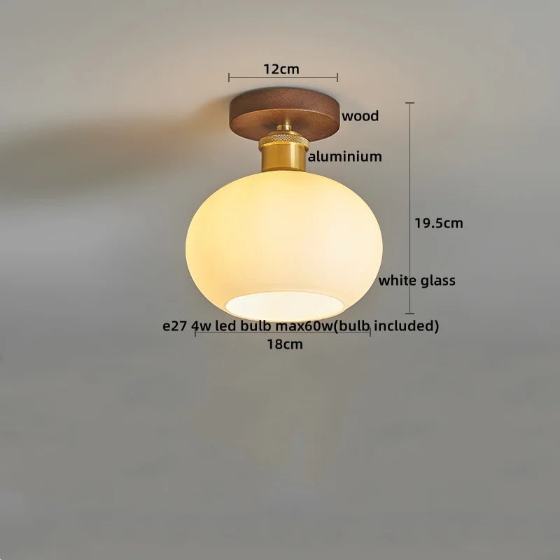 DecorBites™ Brass Glass Ceiling Lamp Modern LED Light Fixture - Elegant Home Decor