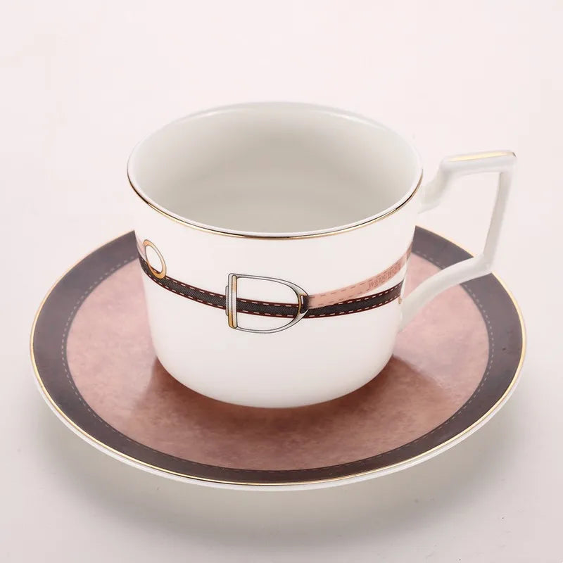 DecorBites™ Bone China Tableware Set: Dinner Plate, Coffee Cup, Saucer, Service Plate, Tea Cup