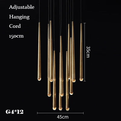 DecorBites™ Gold Copper Chandelier for Living Room, Staircase, Foyer, Dining Room, Cafe, Bar