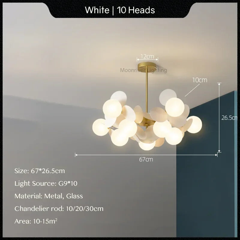 DecorBites™ Glass Hanging Ceiling Lamp for Kids Room, Living Room, Bedroom - Modern Chandelier & Home Decor