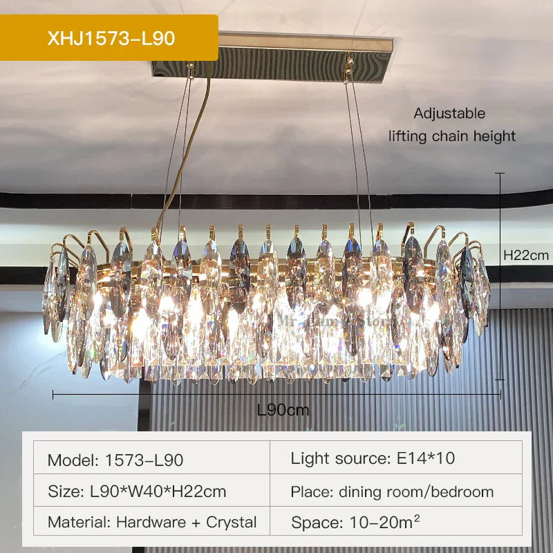 DecorBites™ Crystal Atmosphere Chandelier: Modern Luxury for Living Room, Dining Room, Bedroom