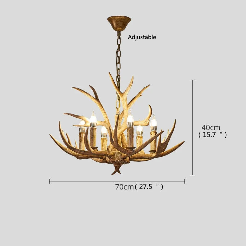 DecorBites™ Antler LED Chandeliers: Creative Retro Resin Pendant Lamps for Home & Hospitality Lighting