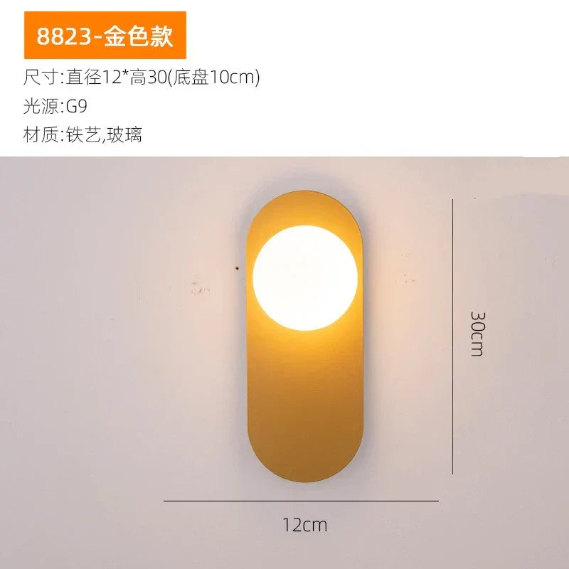 DecorBites™ Glass Ball LED Wall Sconce with G9 Bulb for Bedroom Living Room