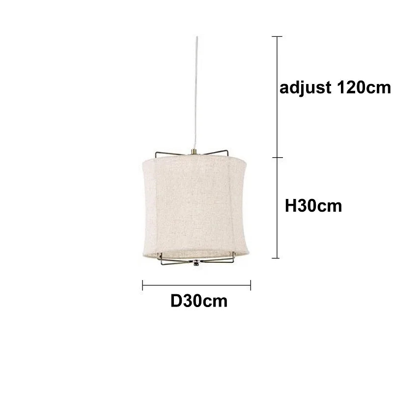 DecorBites™ Linen Fabric Chandelier: Japanese Retro Handmade Art Lamps for Restaurant, Bedroom, Bar Counter