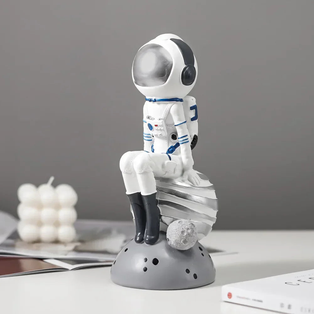 DecorBites™ Astronaut Resin Figurines: Modern Space Ornaments for Home Decor and Gift