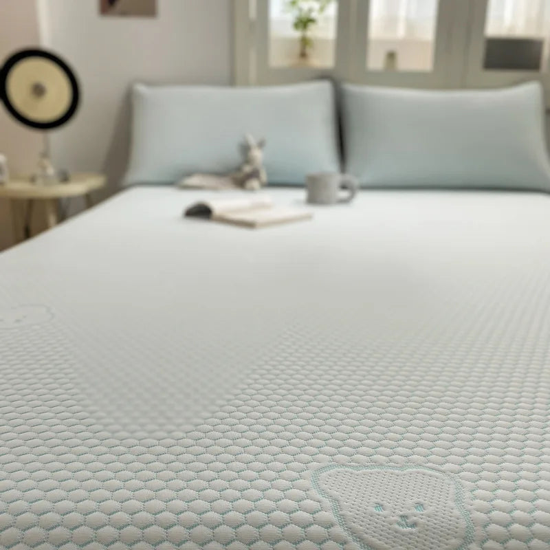 DecorBites™ Cooling Ice Bean Sheet Set: Breathable Rayon Mat & Pillowcases for Summer Bed