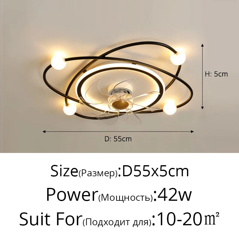 DecorBites™ LED Chandelier Electric Fan Ceiling Lights for Modern Home Decor
