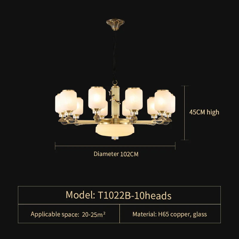 DecorBites™ Luxe Jade Chandelier for Living Room, Villa, and Duplex Hall