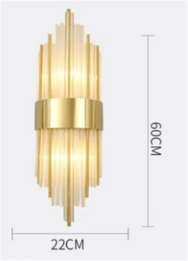 DecorBites™ Black Gold Crystal Wall Lights Modern LED Sconce for Bedroom Living Room