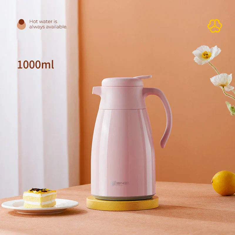 DecorBites™ Glass Insulation Kettle: Large Capacity Thermos Bottle for Long-Term Hot/Cold Drinks