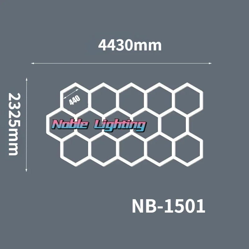 DecorBites™ Geometric LED Lights for Exhibition Car Detailing Garage Workshop - Polygonal Snowflake Theme