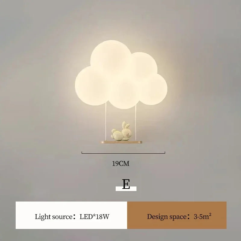 DecorBites™ Kids Room LED Animal Wall Lamps - Monkey Rabbit Cloud Design