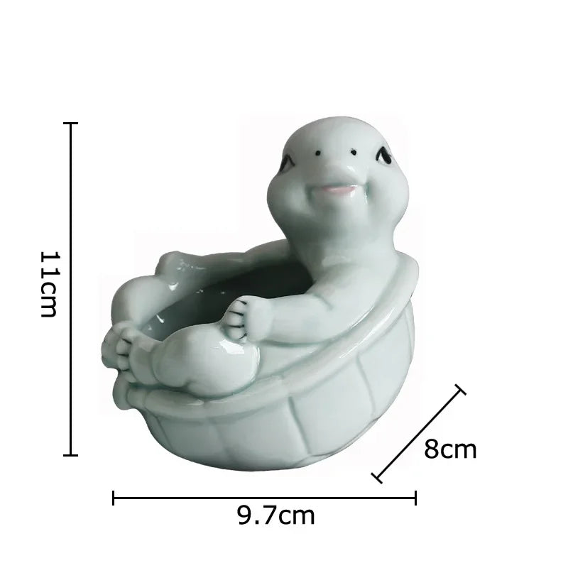 DecorBites™ Cartoon Turtle Ceramic Vase for Table Decoration and Flowers Arrangement