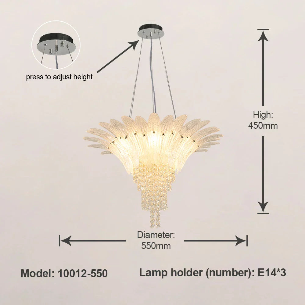 DecorBites™ Glazed Gold LED Chandelier for Living Room Clubhouse Villa