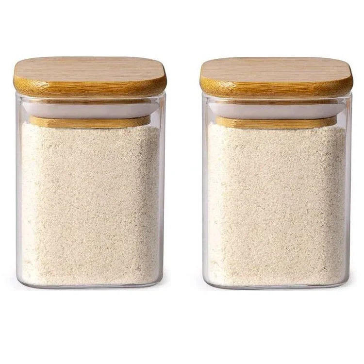DecorBites™ Glass Jar with Bamboo Lid - Food Storage Container for Tea, Coffee, and More