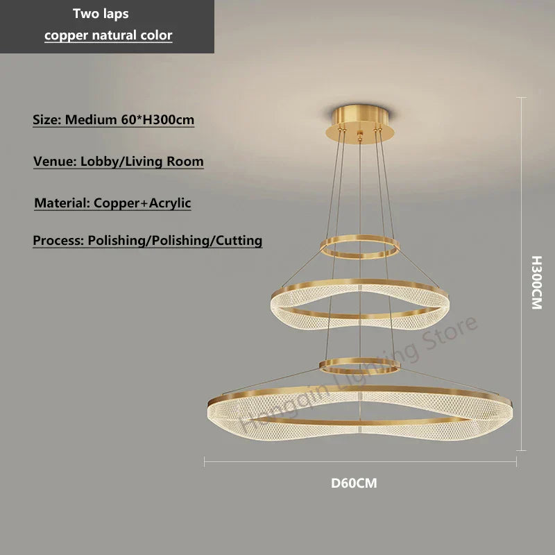 DecorBites™ Acrylic Living Room Chandelier Pendant Light Fixture_LED Hanging Lamp