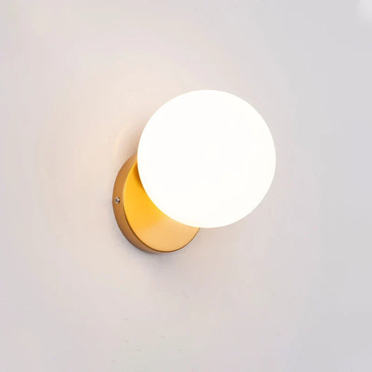 DecorBites™ Glass Shade Gold Wall Lamp for Bedroom Loft Design, Up Down Iron LED Wall Lights