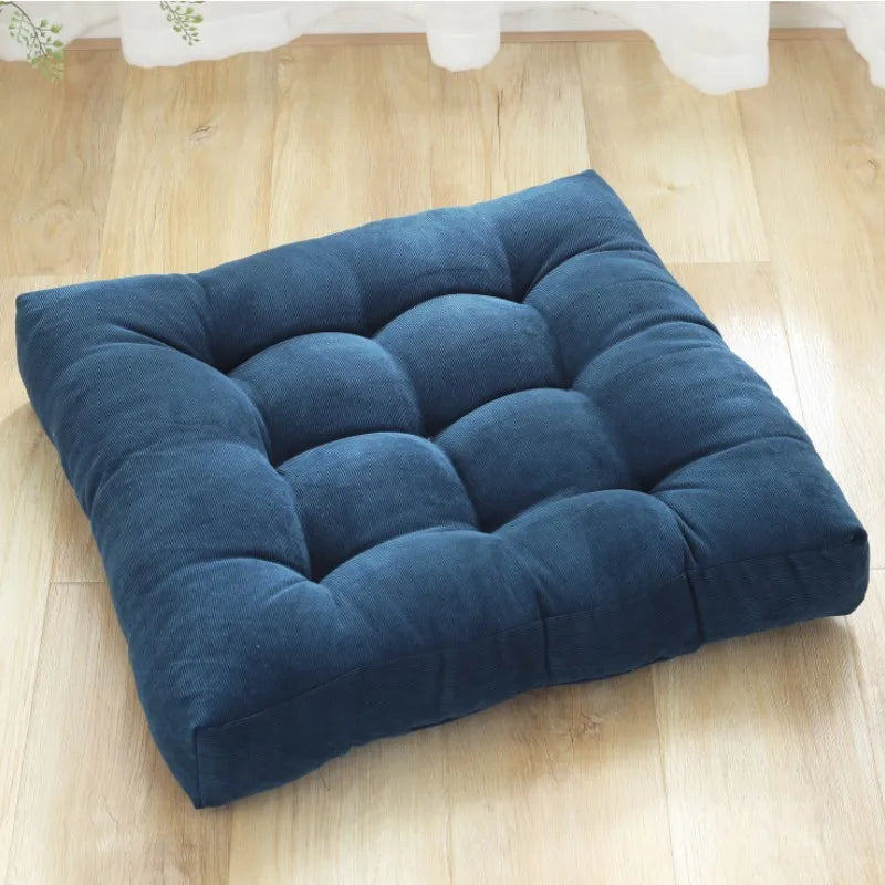 DecorBites™ Corduroy Floor Seat Cushion Pad for Adults – Large, Soft Square Pouf for Comfort