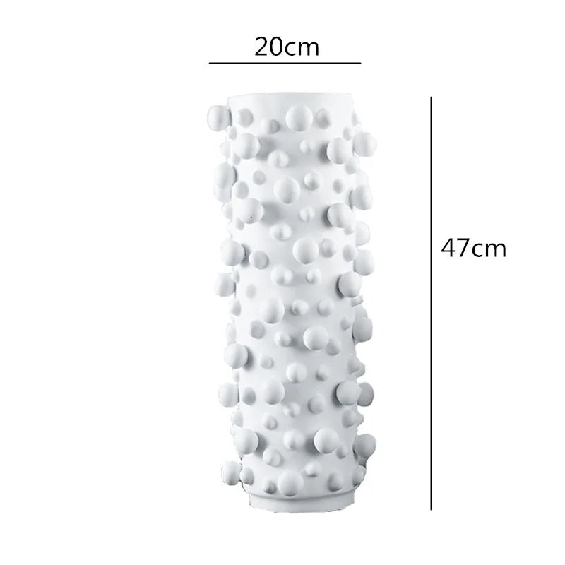 DecorBites™ Black White Abstract Dots Resin Vase Irregular Bumps Home Decoration Organizer